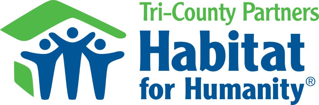 Tri-County Partners Habitat for Humanity Green and Blue Logo